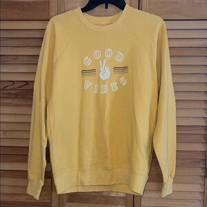 Yellow 'Good Vibes' Women's Sweater